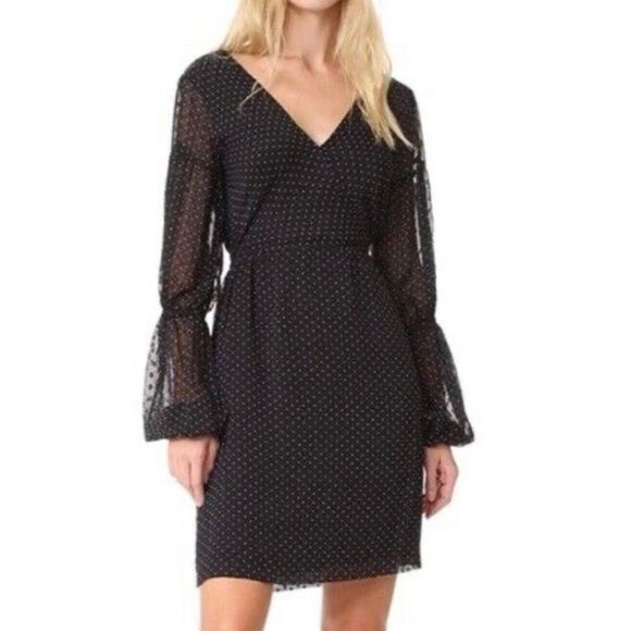 Club Monaco black Jowdie polka dot wrap dress size 6 - Picture 1 of 12